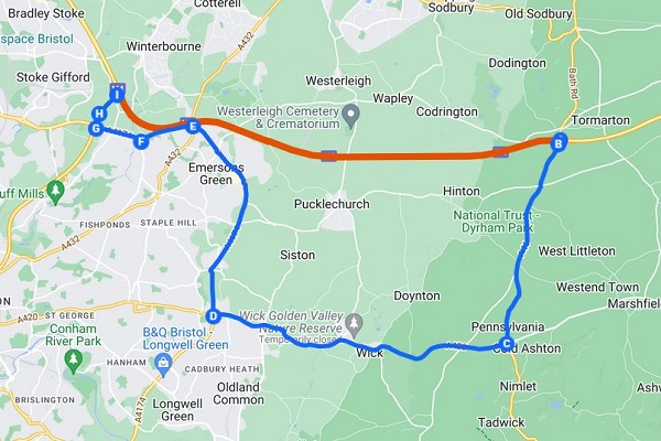 M4 closure official diversion route