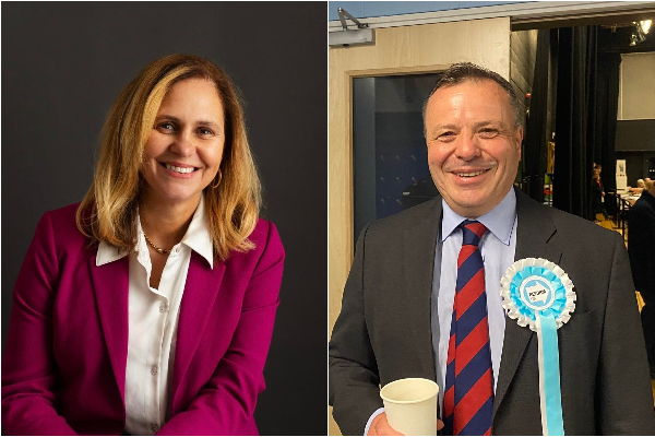 Helen Godwin and Arron Banks