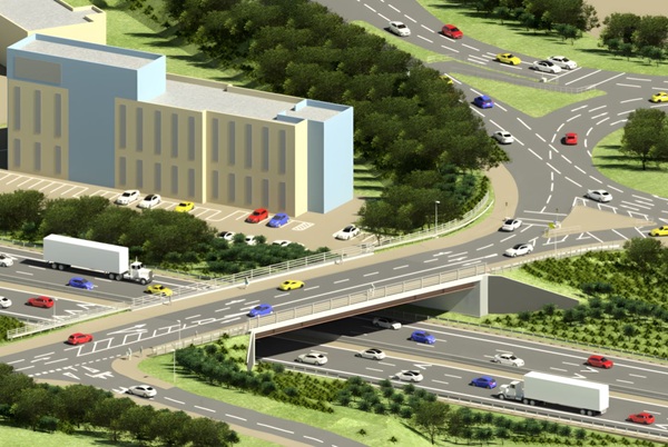 Computer generated image of how the new M4 bridge will look when it is finished. Picture: National Highways
