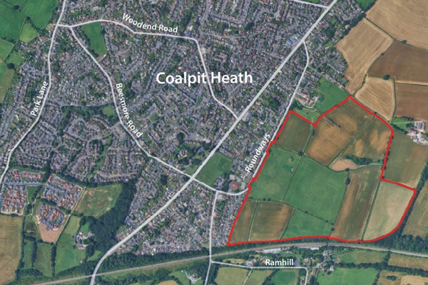 A map shows where the 450 homes would be built