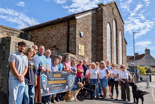 Residents in the Save Brockeridge campaign outside the former infant school